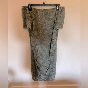 Pink Blush green lace off shoulder maternity dress